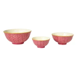 Xenos Schaaltje Lilly groot - geel/roze - ø15.8x7.3 cm- Tapasservies|Schalen