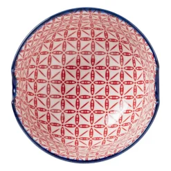 Xenos Schaaltje met eetstokjes - blauw/rood - ø14.7x9 cm- Sushi Servies|Schalen