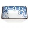 Xenos Schaaltje Mico bloemen klein - blauw/wit - 3x9.2x9.2 cm- Sushi Servies|Schalen