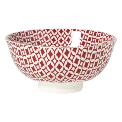 Xenos Schaaltje Mirna bloem klein - rood/wit - ø12x5.8 cm- Schalen