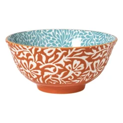 Xenos Schaaltje Moana groot - blauw/oranje - ø15.8x7.3 cm- Tapasservies|Schalen