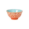 Xenos Schaaltje Moana klein - blauw/oranje - ø9.2x4.8 cm- Tapasservies|Schalen