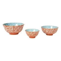 Xenos Schaaltje Moana klein - blauw/oranje - ø9.2x4.8 cm- Tapasservies|Schalen