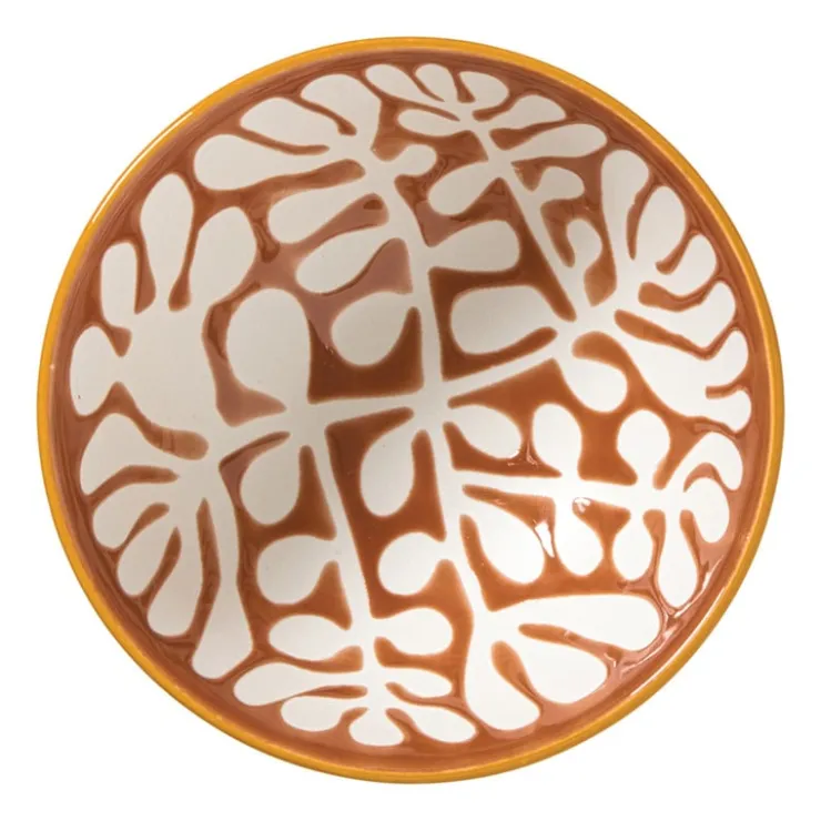 Xenos Schaaltje Nane middel - oranje/blauw - ø12.3x5.8 cm- Tapasservies|Schalen