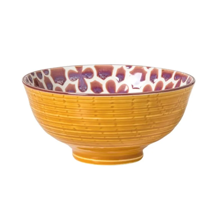Xenos Schaaltje Nore middel - paars/geel - ø12.3x5.8 cm- Tapasservies|Schalen