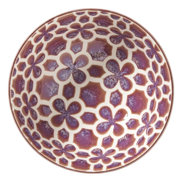 Xenos Schaaltje Nore middel - paars/geel - ø12.3x5.8 cm- Tapasservies|Schalen
