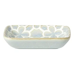 Xenos Schaaltje Nori rechthoekig - lichtblauw/wit - 2x10x7.5 cm- Sushi Servies|Tapasservies