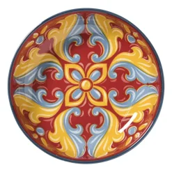 Xenos Schaaltje Pablo middel - rood/blauw - ø12.2x2.5 cm- Tapasservies|Schalen