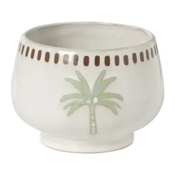 Xenos Schaaltje palmboom - beige/groen - ø11.15x8.5 cm- Schalen