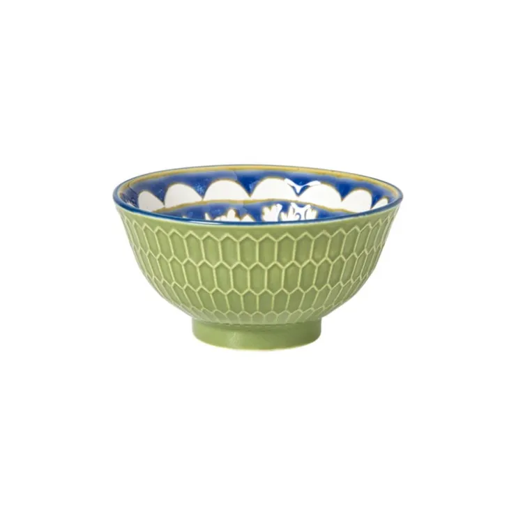 Xenos Schaaltje Rene klein - groen/blauw - ø9.2x4.8 cm- Tapasservies|Schalen