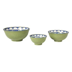 Xenos Schaaltje Rene klein - groen/blauw - ø9.2x4.8 cm- Tapasservies|Schalen