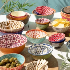 Xenos Schaaltje Rene middel - groen/blauw - ø12.3x5.8 cm- Tapasservies|Schalen