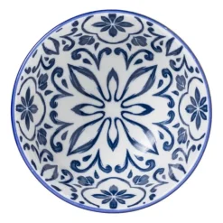 Xenos Schaaltje Sen - blauw/geel - ø9.2x4.8 cm- Tapasservies|Schalen