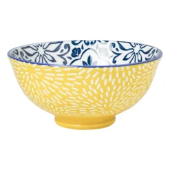 Xenos Schaaltje Sen - blauw/geel - ø12.3x5.8 cm- Tapasservies|Schalen
