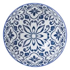 Xenos Schaaltje Sen - blauw/geel - ø12.3x5.8 cm- Tapasservies|Schalen