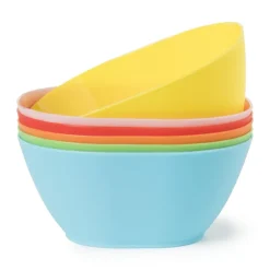 Xenos Schaaltjes - multikleur - kunststof - ø12 cm - set van 6- Buitenservies|Kinderservies