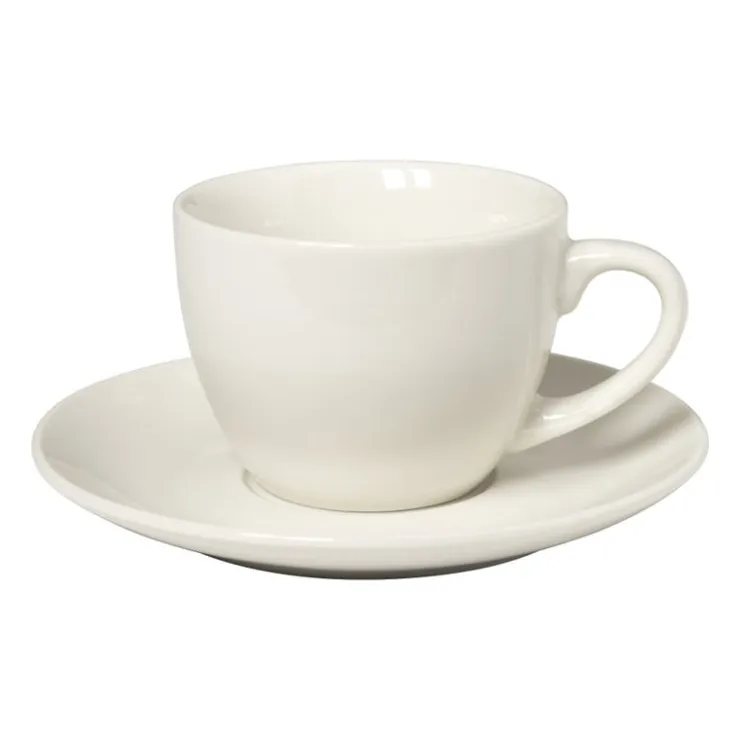 Xenos Schotel voor koffiekopje - porselein - ø15x2 cm- Thee Accessoires