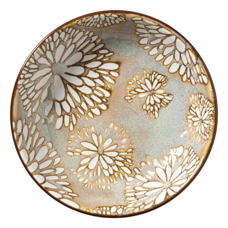 Xenos Schoteltje Alise - oranje/groen - ø9.7x2 cm- Tapasservies|Schalen