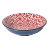 Xenos Schoteltje Amily - donkerblauw/rood - ø9.7x2 cm- Tapasservies|Schalen