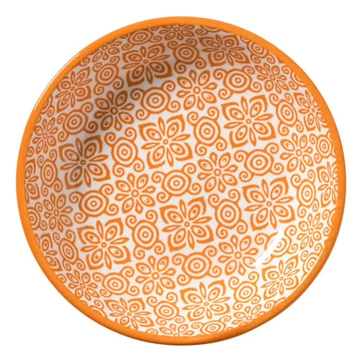Xenos Schoteltje Anke - groen/oranje - ø9.7x2 cm- Tapasservies|Schalen