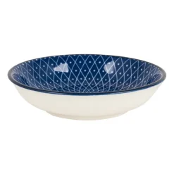 Xenos Schoteltje blue print - diamonds - ⌀9.5 cm- Sushi Servies|Tapasservies