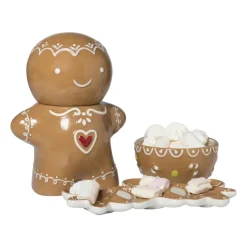 Xenos Serveerschaaltje gingerbread - bruin - ø14x6.9 cm- Schalen