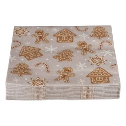 Xenos Servet Cookies - grijs - 33x33 cm- Kertservetten
