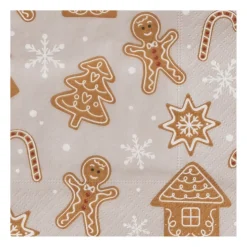 Xenos Servet Cookies - grijs - 33x33 cm- Kertservetten