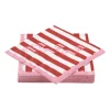 Xenos Servet fa la la - roze/wit - 33x33 cm- Kersttafelkleden