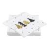 Xenos Servet kerstbomen - wit - 33x33 cm- Papieren Servetten|Kertservetten