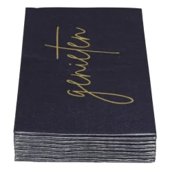 Xenos Servet lang - blauw - 33x33 cm- Kertservetten