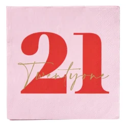 Xenos Servetten 21 jaar - rood - set van 20- Papieren Servetten|Verjaardagen