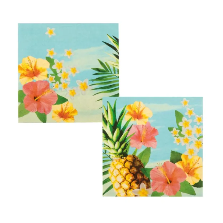 Xenos Servetten - tropical - set van 20- Papieren Servetten|Kinderfeestjes