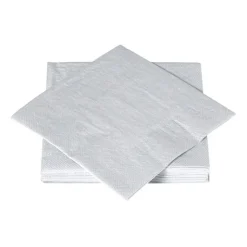 Xenos Servetten - zilverkleurig - set van 20- Papieren Servetten|Servetten
