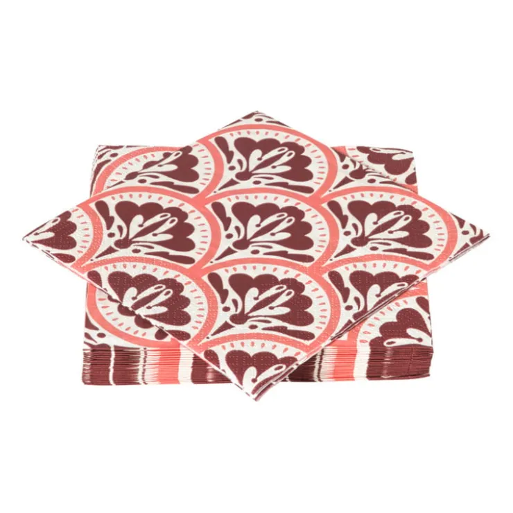 Xenos Servetten artdeco bloem - 33x33 cm - set van 20- Papieren Servetten|Servetten