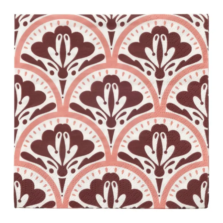 Xenos Servetten artdeco bloem - 33x33 cm - set van 20- Papieren Servetten|Servetten