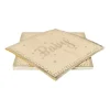 Xenos Servetten baby - goudkleurig - set van 16- Papieren Servetten|Babyshower
