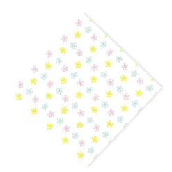 Xenos Servetten bloem set van 12 - wit/roze/geel - papier - 33x33 cm- Papieren Servetten|Servetten