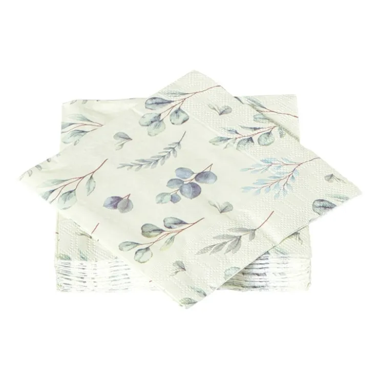 Xenos Servetten botanisch - 24x24 cm - set van 20- Papieren Servetten|Servetten