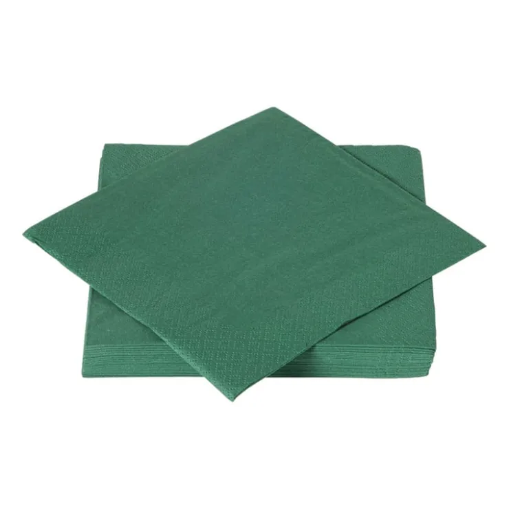 Xenos Servetten donkergroen - 33x33 cm - set van 20- Papieren Servetten|Servetten