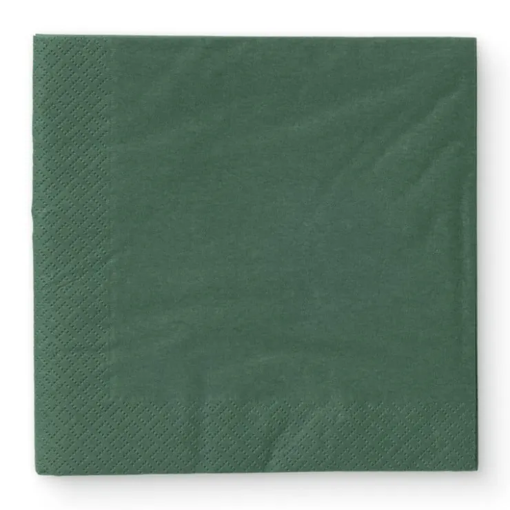 Xenos Servetten donkergroen - 33x33 cm - set van 20- Papieren Servetten|Servetten