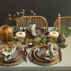 Xenos Servetten groen - set van 2 - 40x40 cm- Kerst|Servetten