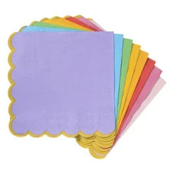 Xenos Servetten kartelrandje - multikleur - set van 16- Papieren Servetten