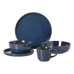 Xenos Serviesset 20-delig - blauw - 4 persoons- Serviessets|Kerstservies