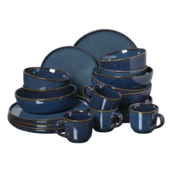Xenos Serviesset 20-delig - blauw - 4 persoons- Serviessets|Kerstservies