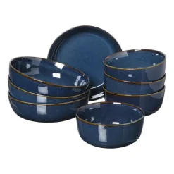 Xenos Serviesset 20-delig - blauw - 4 persoons- Serviessets|Kerstservies