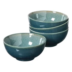 Xenos Serviesset reactive glaze - blauw - 16-delig- Serviessets|Kerstservies