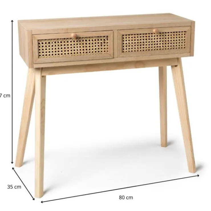 Xenos Sidetable Java met laden - bruin - 77.5x80x30 cm- Sidetables