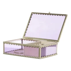 Xenos Sieradendoos - paars - 4.7x15x11 cm- Sieraden Opbergen