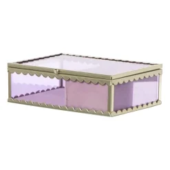 Xenos Sieradendoos - paars - 4.7x15x11 cm- Sieraden Opbergen